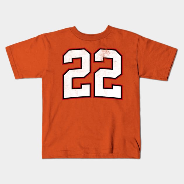 Number 22 Kids T-Shirt by cowyark rubbark